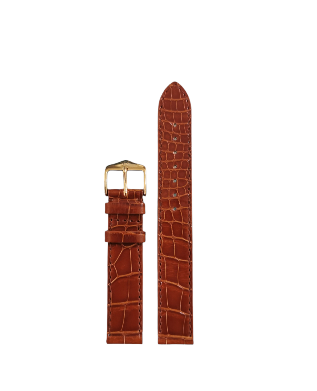 Original Gübelin Uhrenband, Alligator, Haselnussbraun, 17 mm Breite