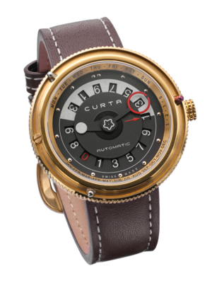 «CURTA Kalender» in gold, automatik watch, swiss made