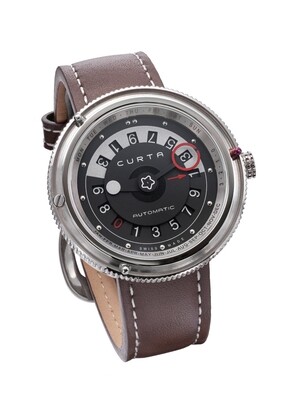 «CURTA Kalender» in stainless steel, automatic watch, swiss made