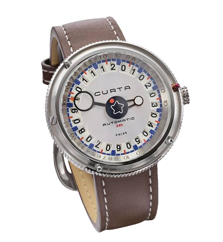 «CURTA Kalender» in stainless steel, automatic watch, swiss made