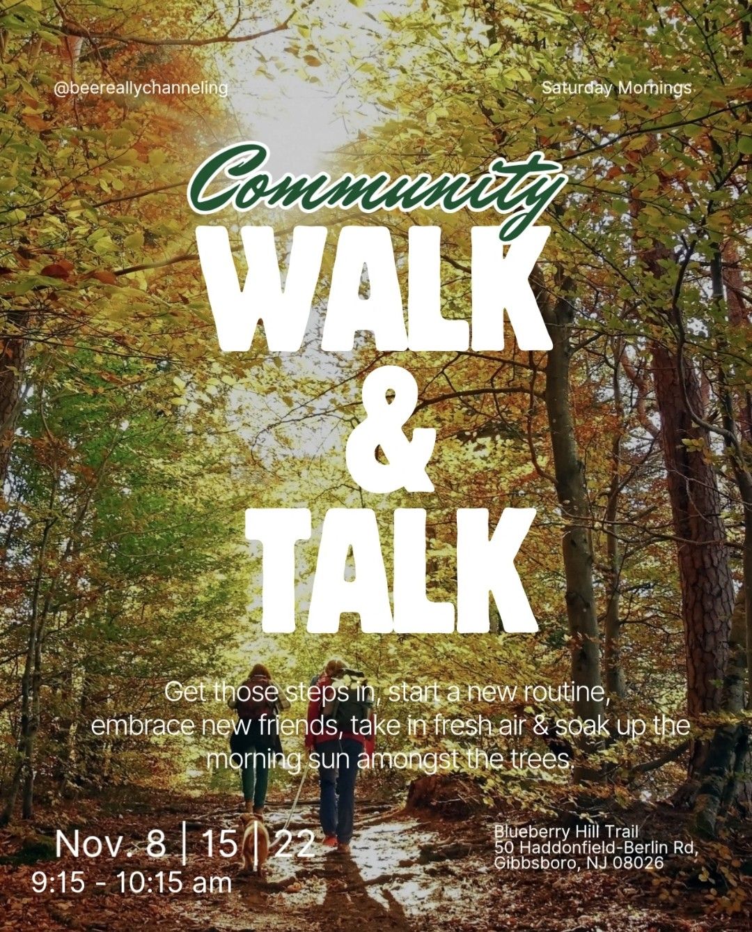 Community Walk &amp; Talk RSVP - Nov.15th, &amp; 22nd