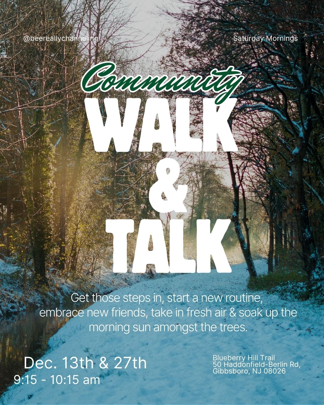 Community Walk &amp; Talk RSVP - Dec. 13th &amp; 27th