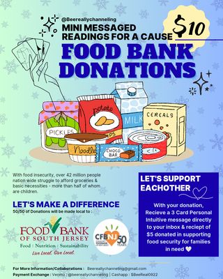 Mini Messaged Readings 4 A Cause ~ Food Bank Donations