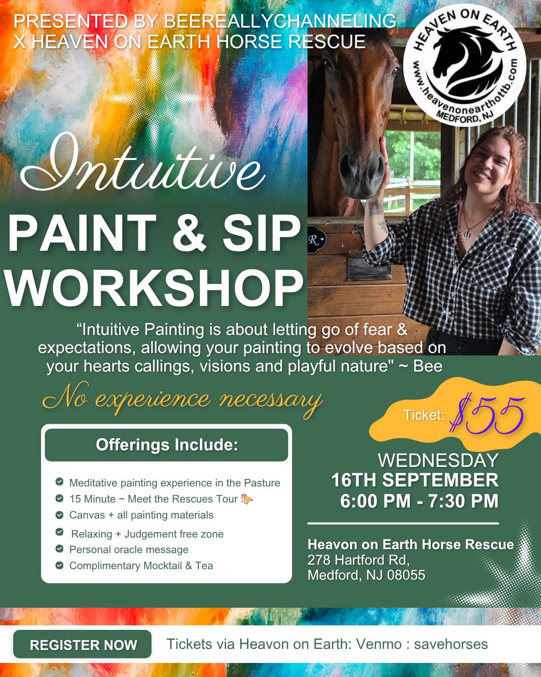Intuitive Painting Workshop at Heaven on Earth Horse Farm! | 9.16.26 | 6:00- 7:30pm