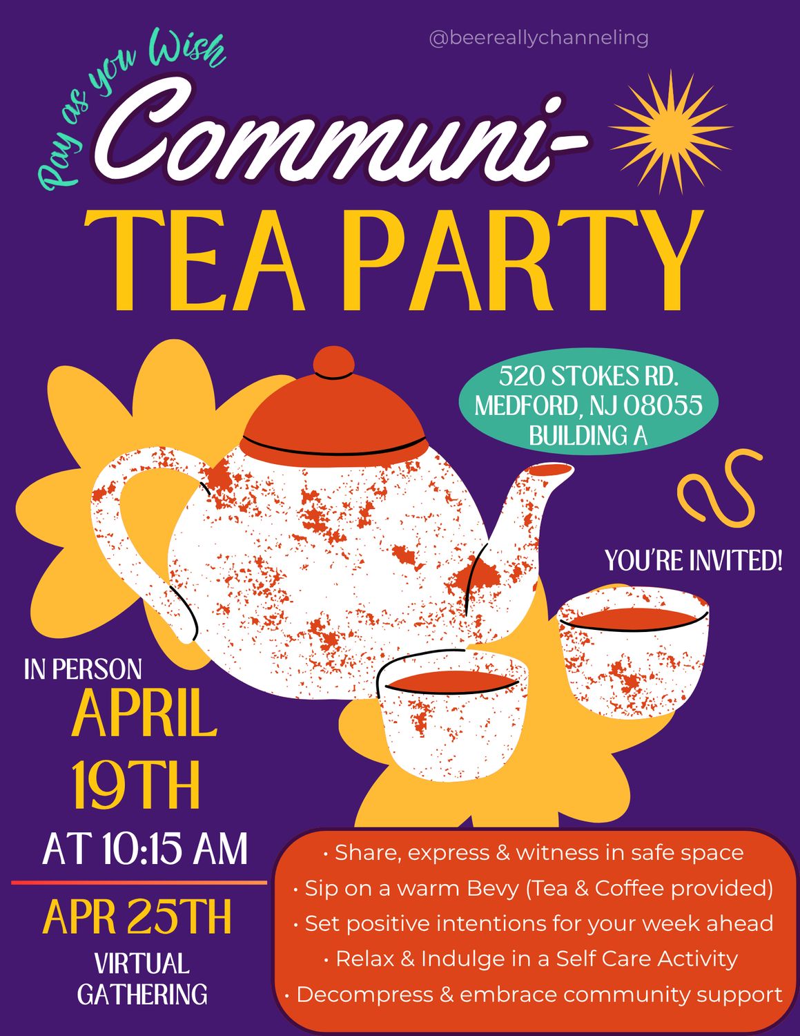 ✨️ Communi-Tea Party ✨️ 4.19 + 4.25