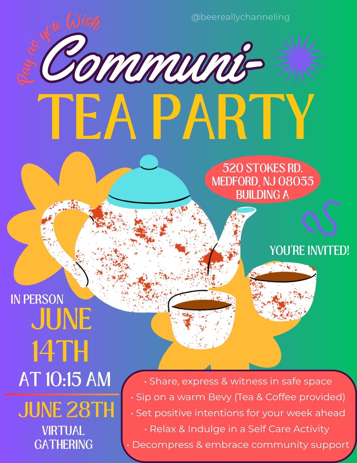 ✨️ Communi-Tea Party ✨️ June 14th + 28th