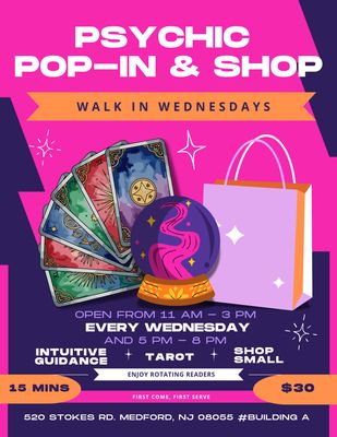 Psychic POP-IN &amp; shop ✨Walk In Wednesday✨🔮 11-3pm + 5-8pm