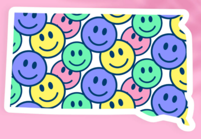 South Dakota Colorful Smile Sticker