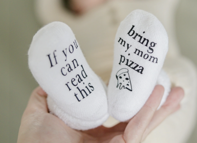 Bring my Mom Pizza Baby Socks