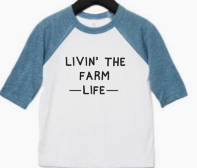 Livin The Farm Life Toddler Baseball Shirt