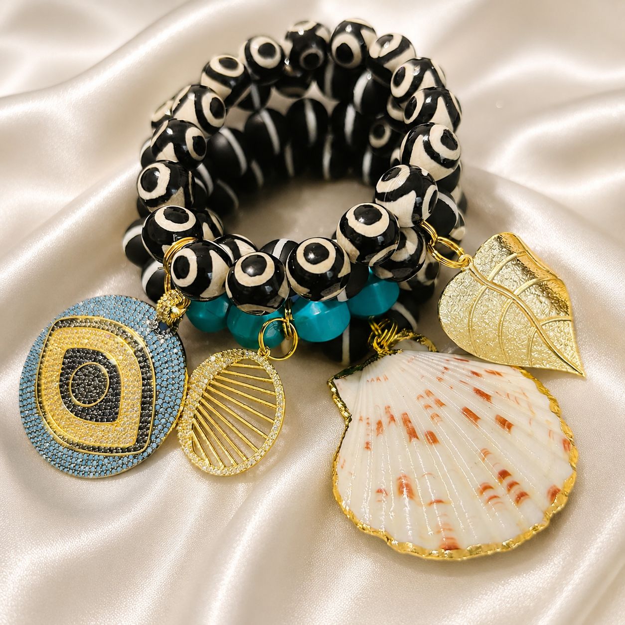 Dzi-Inspired Statement Bracelets
