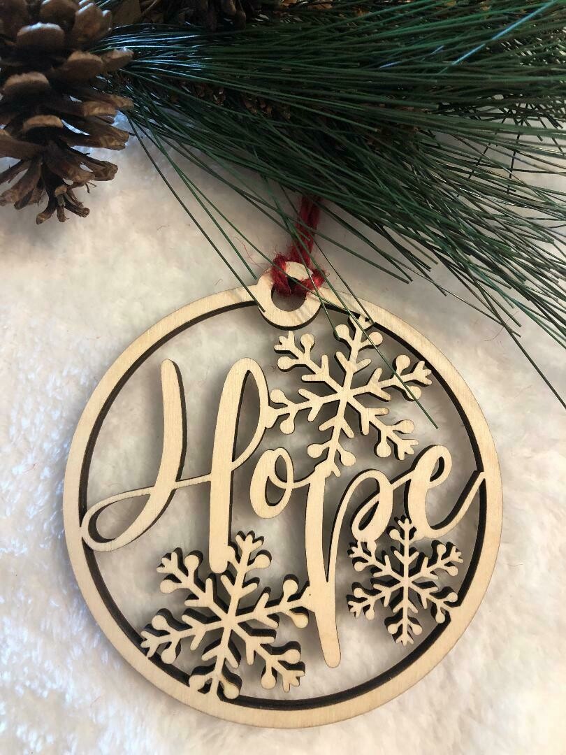 Christmas Ornament-Snowflake Design-Hope (Script)
