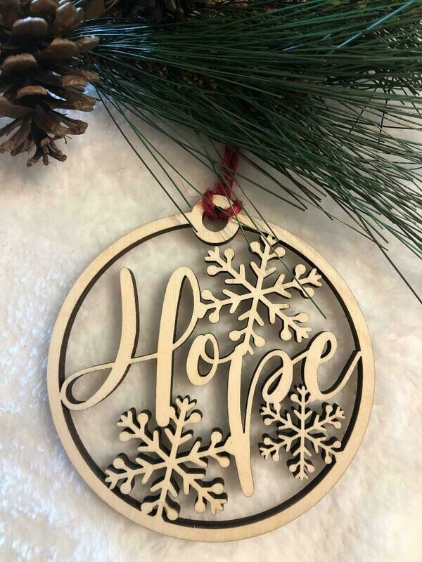 Christmas Ornament-Snowflake Design-Hope (Script)