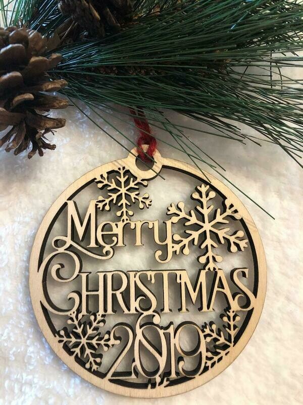 Christmas Ornament - Merry Christmas 2019 - Vintage Print