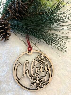 Personalized Snowflake Ornament (Script)