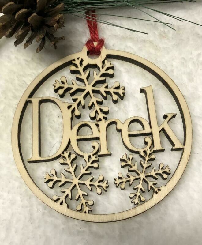 Personalized Snowflake Ornament (Vintage Print)