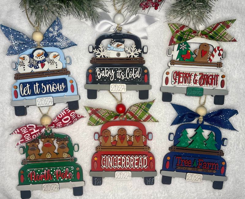DIY Vintage Truck Christmas Ornament Set Of 6)