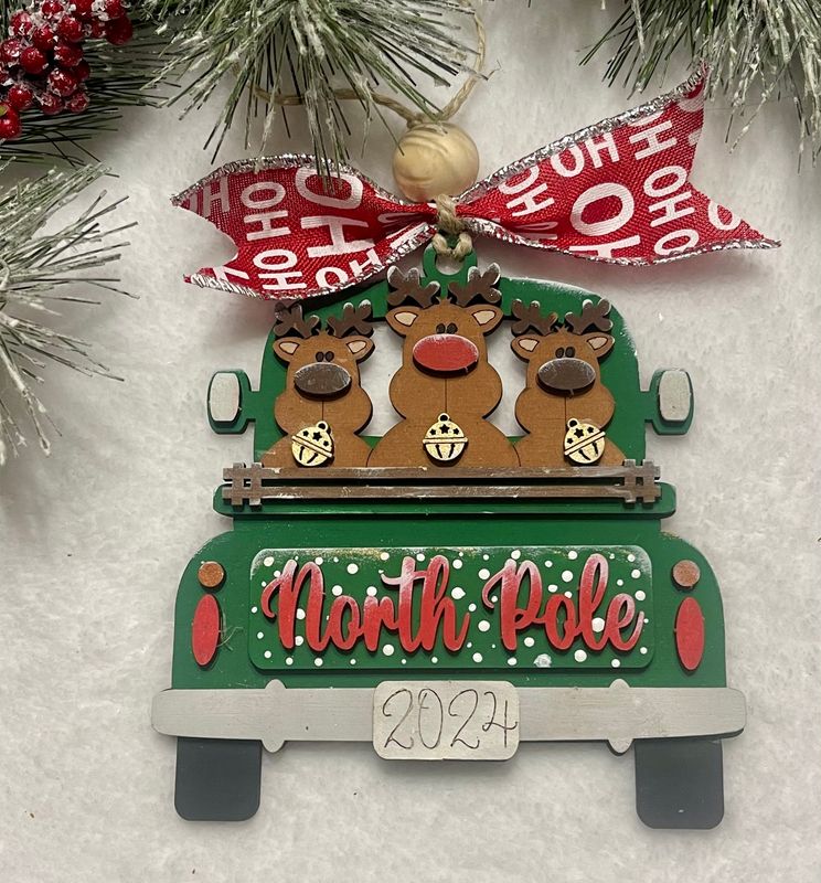 DIY Vintage Truck Christmas Ornament North Pole