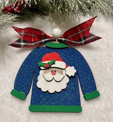 DIY Christmas Ugly Sweater Ornament Gift Card Holder