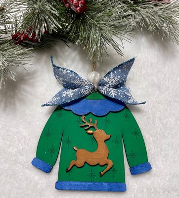 DIY Christmas Ugly Sweater Ornament Gift Card Holder