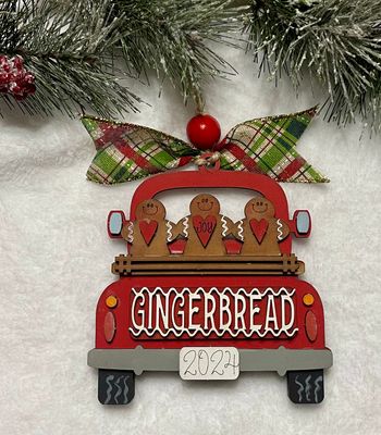 DIY Vintage Truck Christmas Ornament Gingerbread