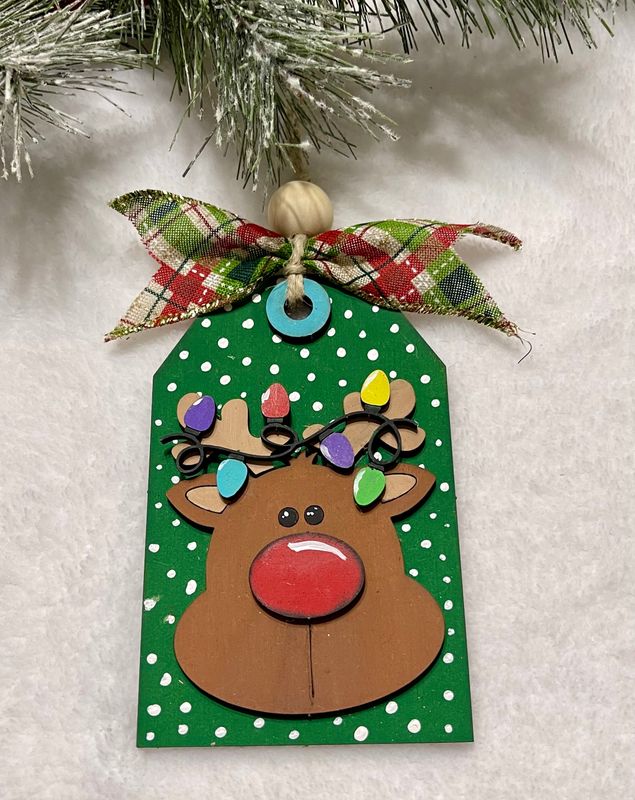 DIY Ornament Gift Tag Gift Card Holder Reindeer