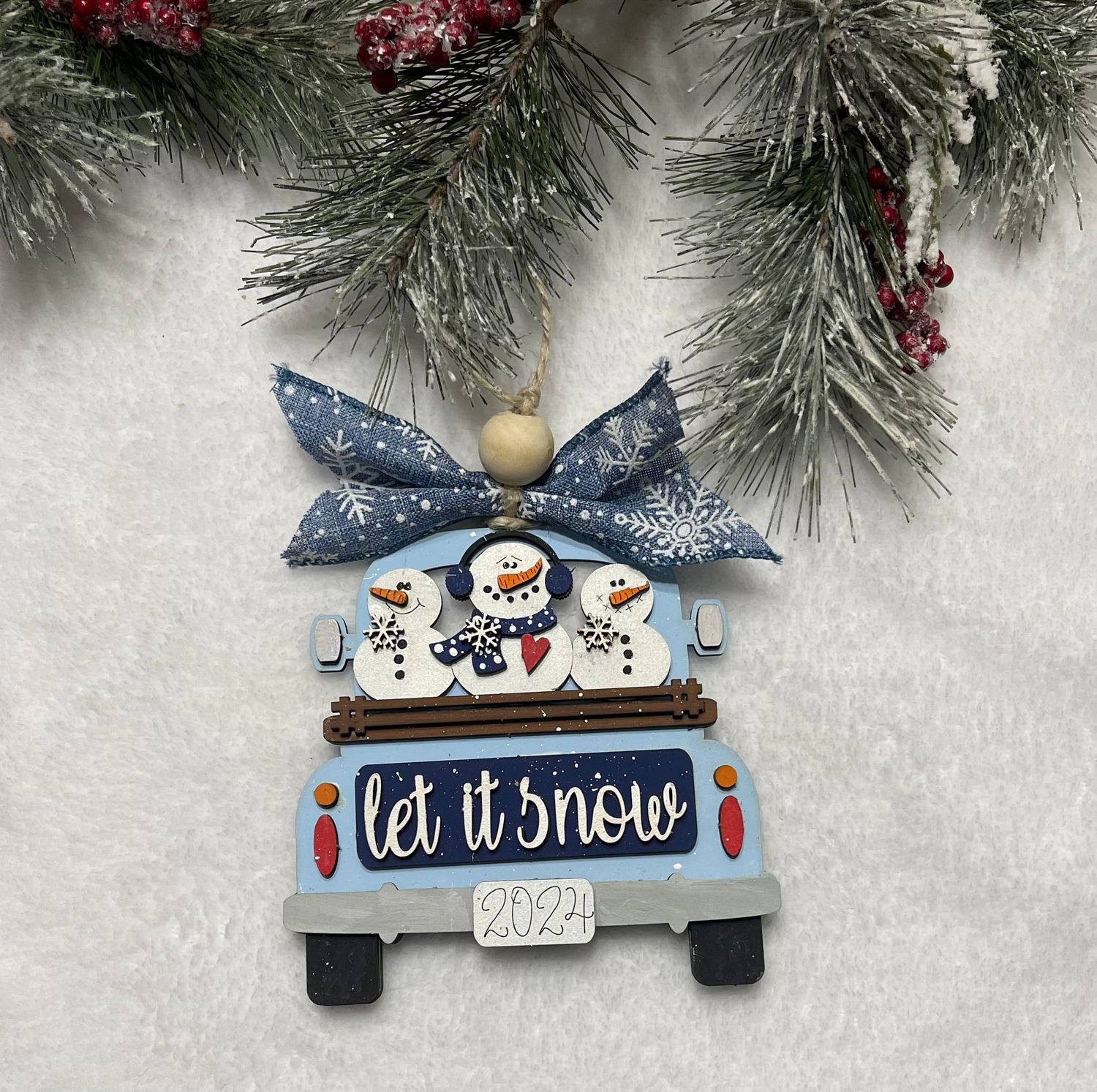 DIY Vintage Truck Christmas Ornament Let It Snow