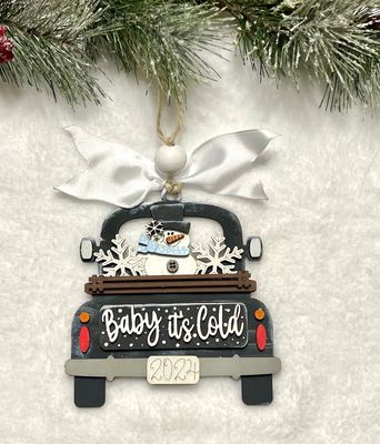 DIY Vintage Truck Christmas Ornament Baby It&#39;s Cold