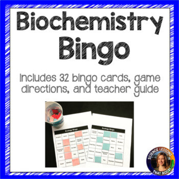 Biochemistry Bingo Vocabulary Review Game