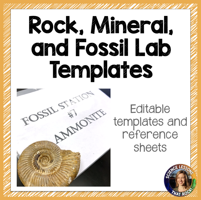 Rock, mineral and fossil classification lab templates