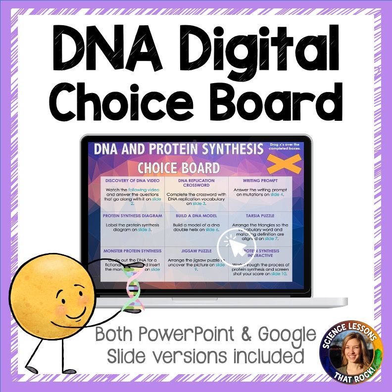 DNA and Protein Synthesis Digital Choice Board