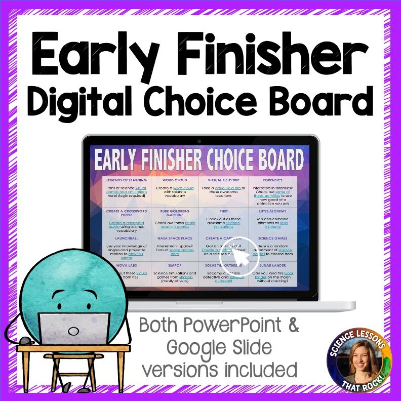 Early Finisher Digital Choice Board