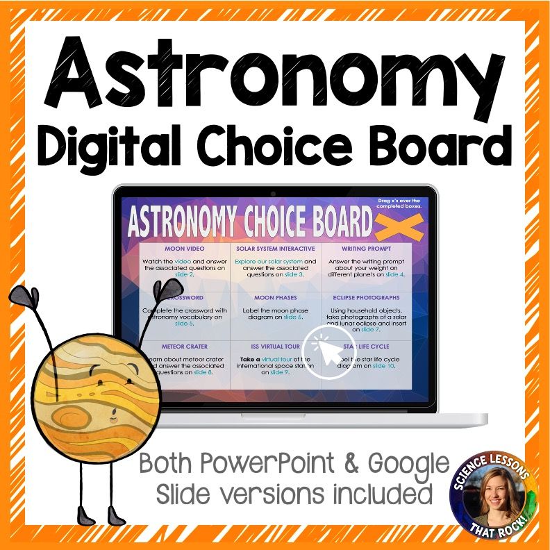 Astronomy digital choice board