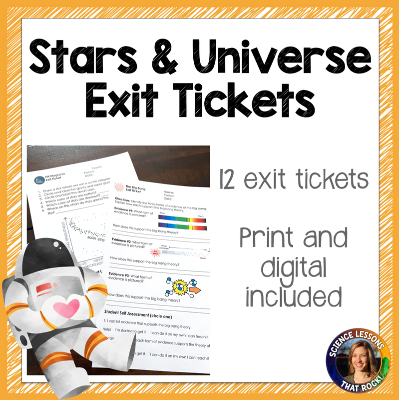 Stars and Universe Exit Tickets