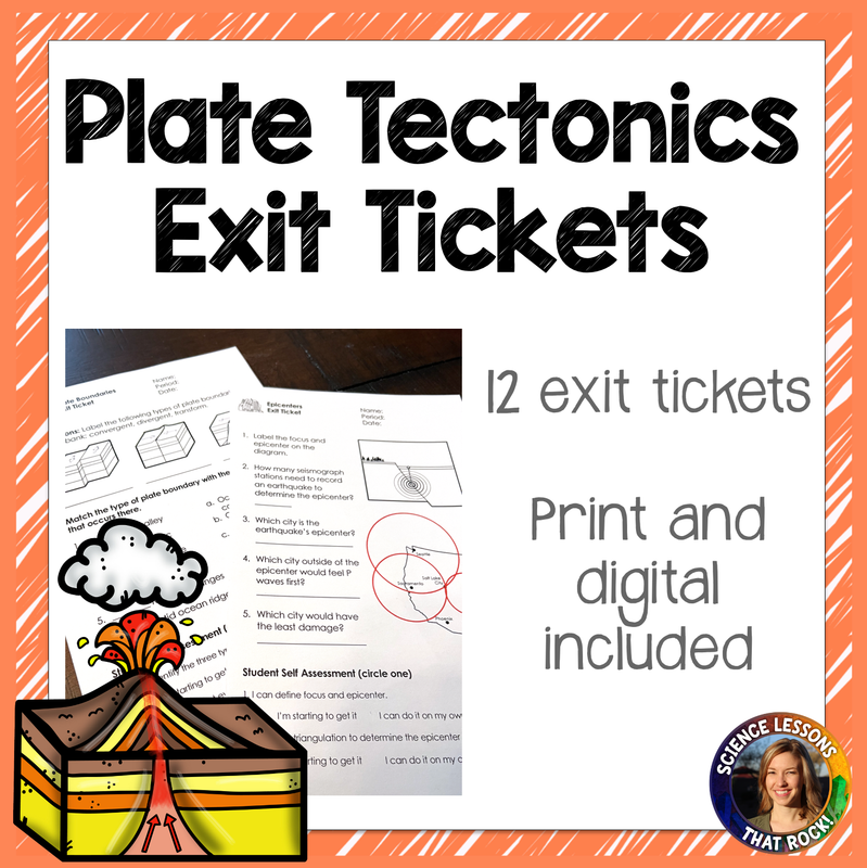 Plate Tectonics Exit Tickets