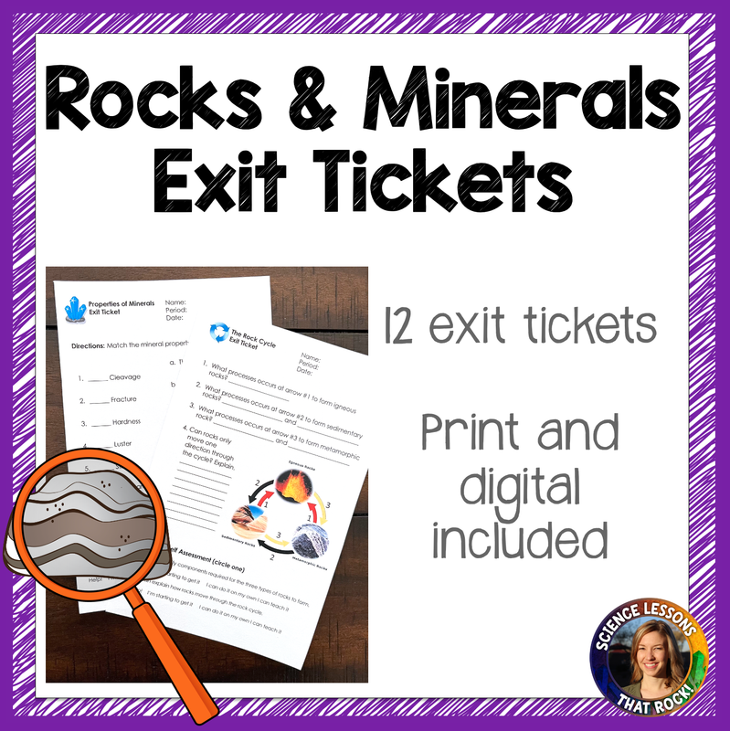 Rocks and Minerals Exit Tickets