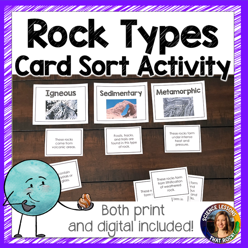 Types of Rocks Card Sort