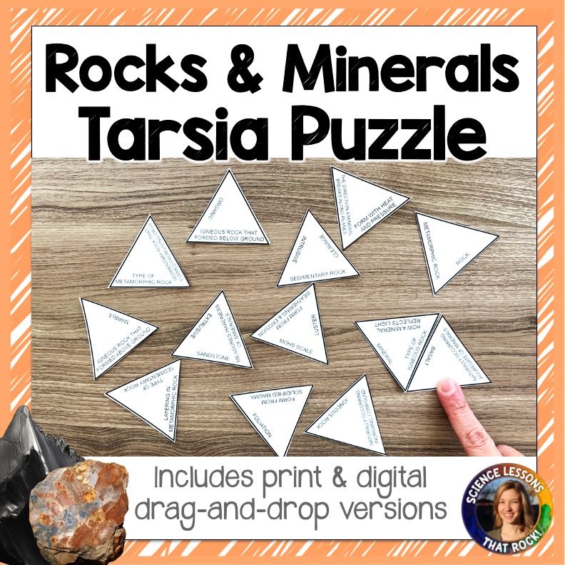Rocks and Minerals Tarsia Puzzle Vocabulary Review