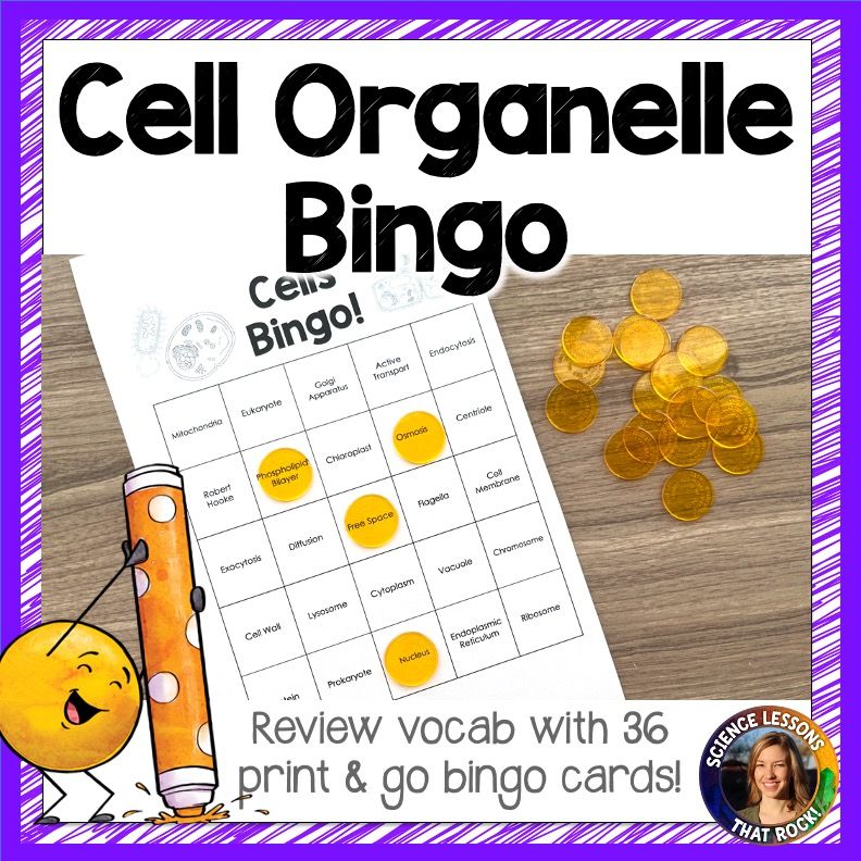 Cell Organelle Bingo Vocabulary Review Game