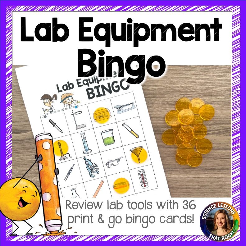 Lab Tools and Equipment Bingo Review Game