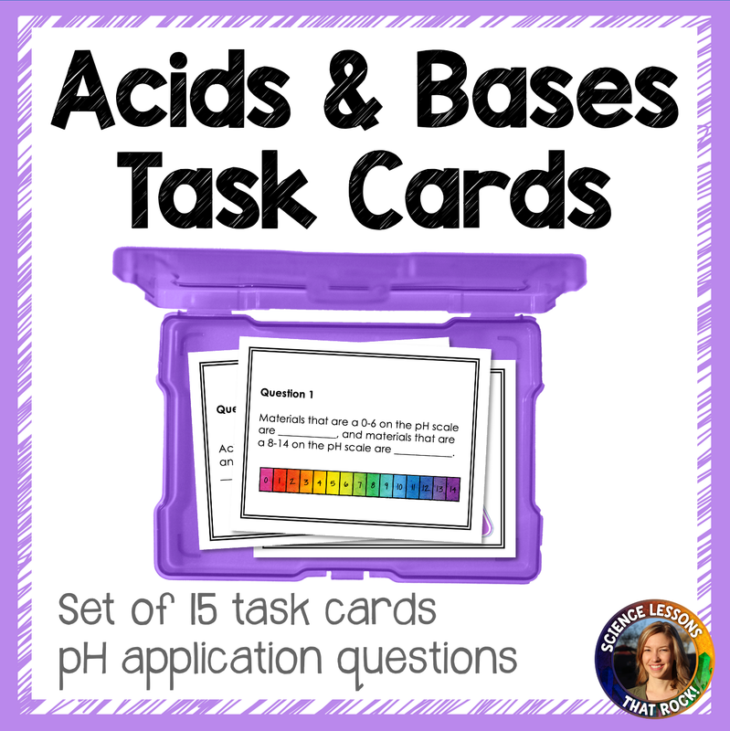 pH Acid and Base Task Cards