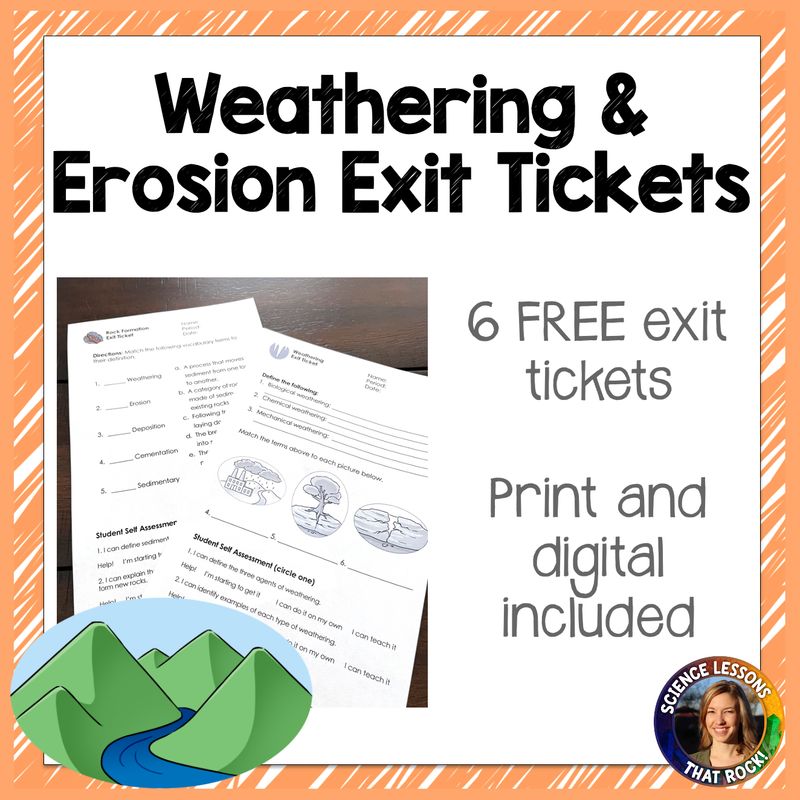 Weathering and Erosion Exit Tickets