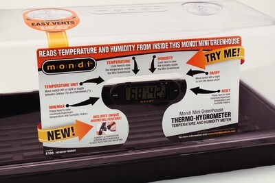 Mondi Digital Mini Greenhouse Hygrometer Temperature/ Humidity Mondi Digital Mini Greenhouse Hygrometer Temperature/ Humidity