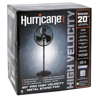 Hurricane Pro High-Velocity Oscillating Metal Heavy Duty Stand Fan 20 inch Hurricane Pro High-Velocity Oscillating Metal Heavy Duty Stand Fan 20 inch