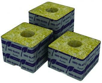 Grodan Delta 6.5 Wrapped with Hole Rockwool Block with Liner 4x4x2.5 inch 6-Pack