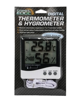 Grower's Edge Digital Large Display Hygrometer Temperature/ Humidity Grower's Edge Digital Large Display Hygrometer Temperature/ Humidity