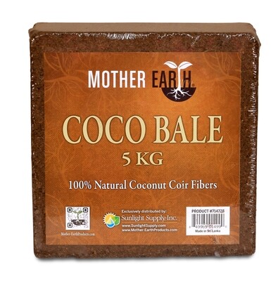 Mother Earth Wrapped Expandable Coco Bale Organic Growing Medium 5 kilogram 60 liter expanded