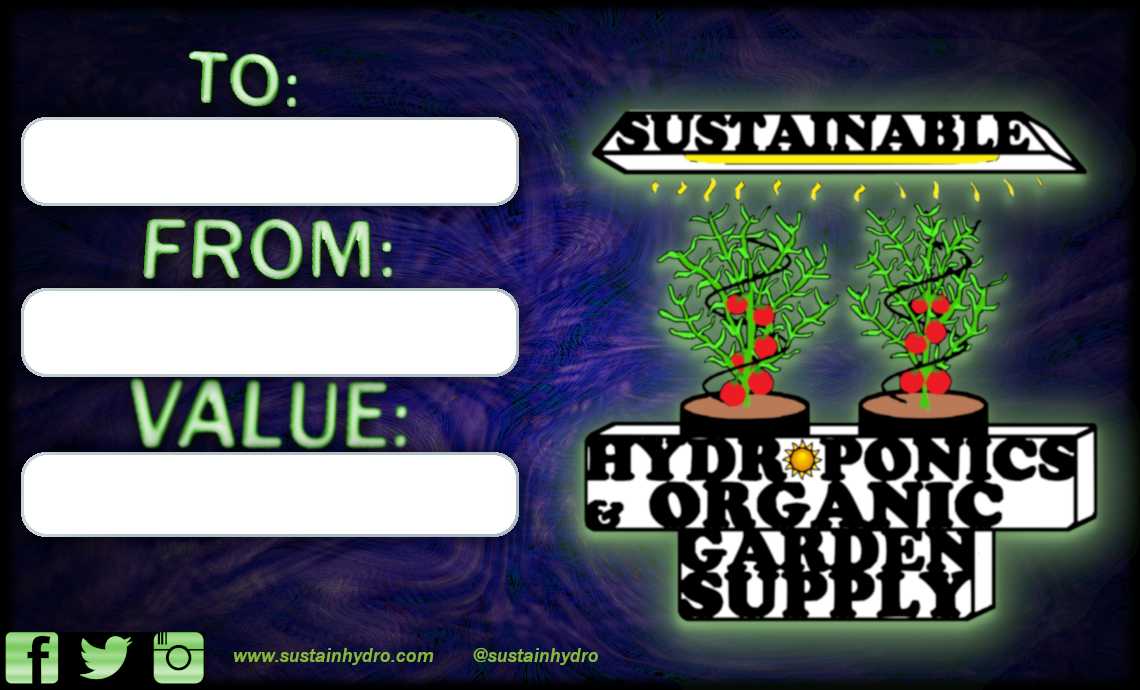 Sustainable Hydroponics & Organic Garden Supply Gift Card
