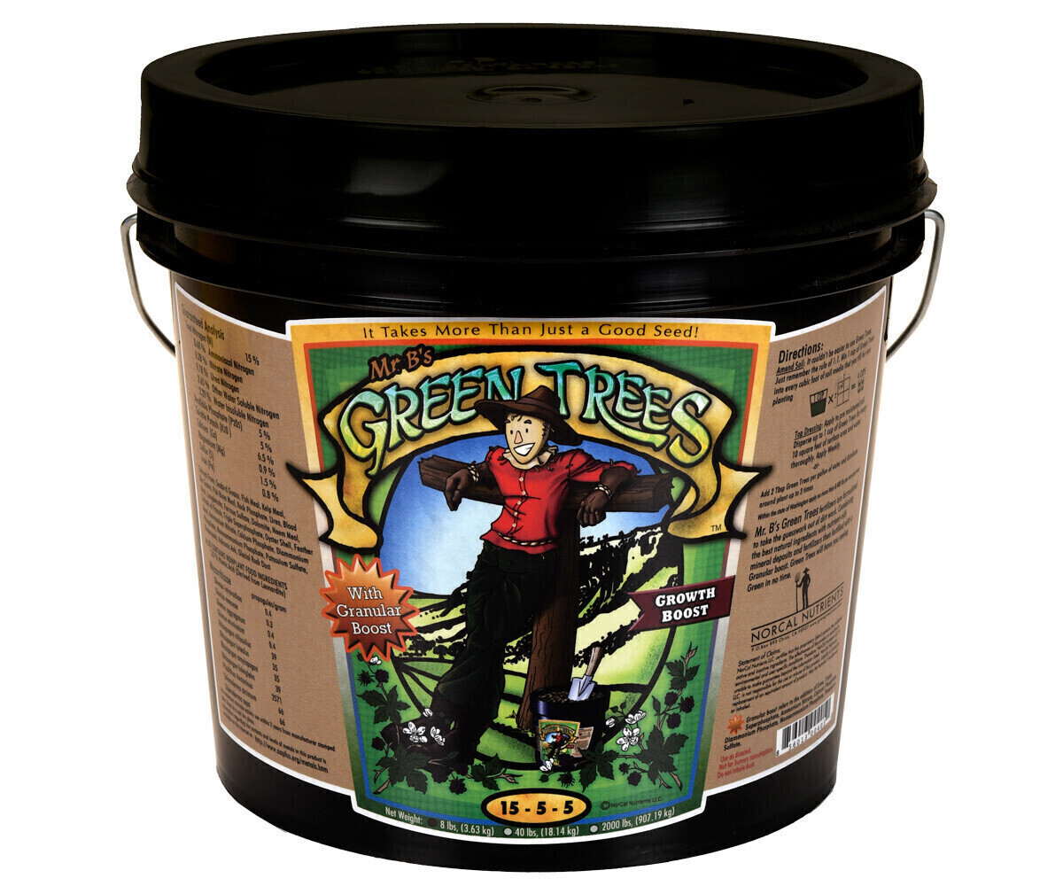 Mr. B&#39;s Green Trees Boost Growth 15-5-5, size: 8 pound 3.6 kilogram 1 gallon pail 1/ each