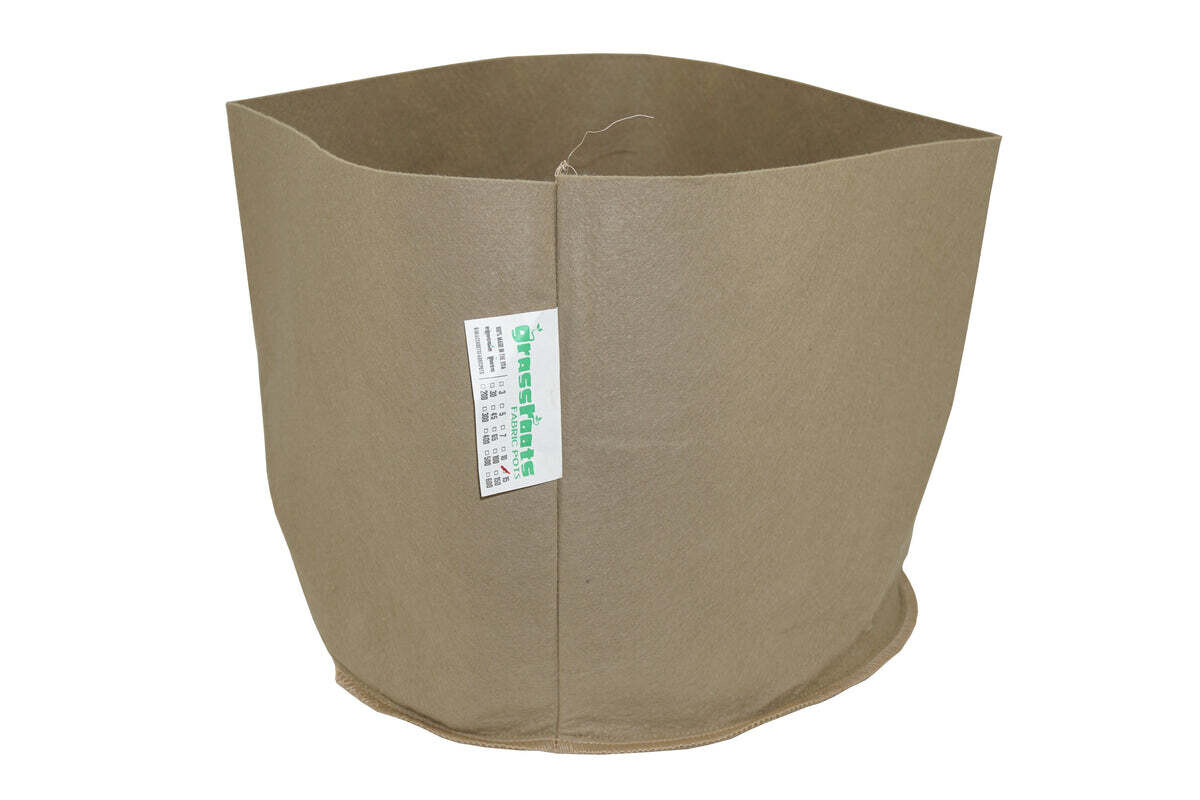 Grassroots Round Fabric Pot Classic Tan, size: 1 gallon 7x7 inch 1/ each